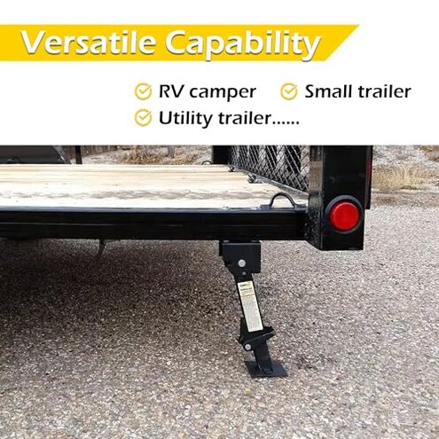 Class A Customs | 2 Pack Long 1,000 lb. Capacity RV Cargo Trailer Telescoping Swing Down Jacks 16" - 22.5" Extended 1319410-1622-2PK