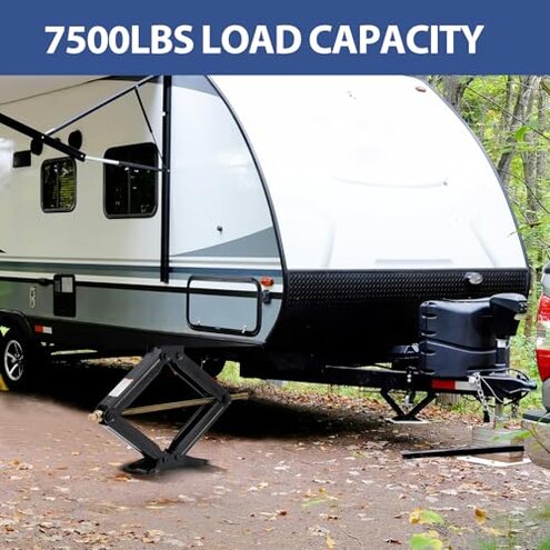 GarveeTech Camper Trailer Stabilizer Leveling Scissor Jacks Set of 2,Car Scissor Lift Jack 4 in-30 in Height Adjustable, 7500 LBS Heavy Duty RV Scissor Jack with Crank Handle for Travel Trailer Camper