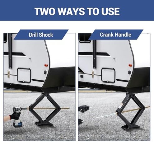 GarveeTech Camper Trailer Stabilizer Leveling Scissor Jacks Set of 2,Car Scissor Lift Jack 4 in-30 in Height Adjustable, 7500 LBS Heavy Duty RV Scissor Jack with Crank Handle for Travel Trailer Camper