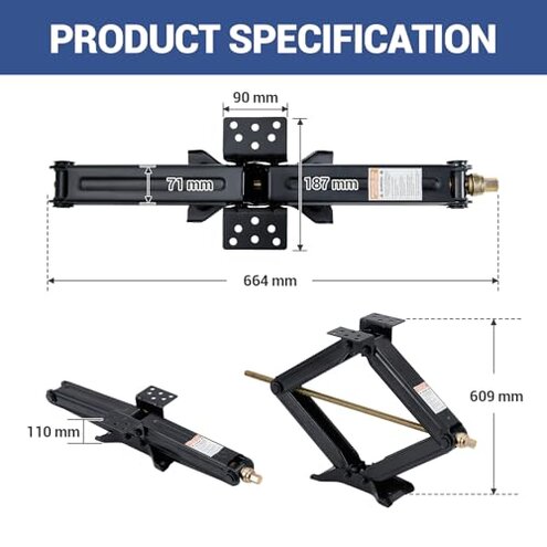 GarveeTech Camper Trailer Stabilizer Leveling Scissor Jacks Set of 2,Car Scissor Lift Jack 4 in-30 in Height Adjustable, 7500 LBS Heavy Duty RV Scissor Jack with Crank Handle for Travel Trailer Camper