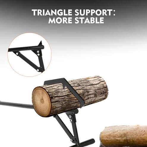 GarveeLife 51 in Timberjack, Adjustable Log Lifter, Heavy Duty Steel Log Roller Cant Hook Tool with 11 in Non-Slip Grip Handle, Logging Tool for Rolling and Raising Up The Logs, Red