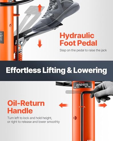 VEVOR Transmission Jack, 1322 LBS Hydraulic Telescoping Transmission Jack, 32"-67" High Lift Transmission Jack Stand with Foot Pedal, 360° Swivel Wheel