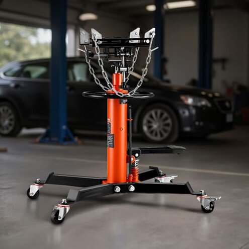 VEVOR Transmission Jack, 1322 LBS Hydraulic Telescoping Transmission Jack, 32"-67" High Lift Transmission Jack Stand with Foot Pedal, 360° Swivel Wheel