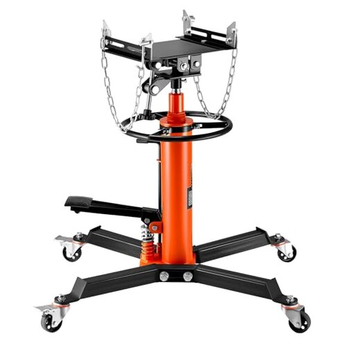 VEVOR Transmission Jack, 1322 LBS Hydraulic Telescoping Transmission Jack, 32"-67" High Lift Transmission Jack Stand with Foot Pedal, 360° Swivel Wheel