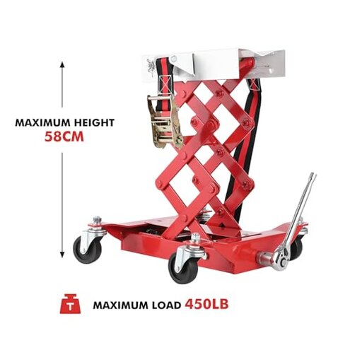 GarveeTech 450 LBS Auto Repair Lifting Jack - Heavy-Duty Transmission Jack for Easy Vehicle Maintenance and Transmission Replacement