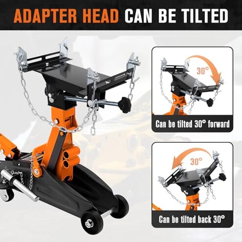 Transmission Jack Adapter for Cars and Trucks, with Capacity of 1100 lbs/0.5 T Loading Gearbox Removal Adaptor for Hydraulic Floor Jack Conversion with 1-1/5&rdquo; Removable Saddle Shaft