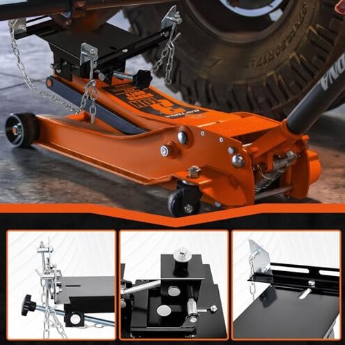 Transmission Jack Adapter for Cars and Trucks, with Capacity of 1100 lbs/0.5 T Loading Gearbox Removal Adaptor for Hydraulic Floor Jack Conversion with 1-1/5&rdquo; Removable Saddle Shaft
