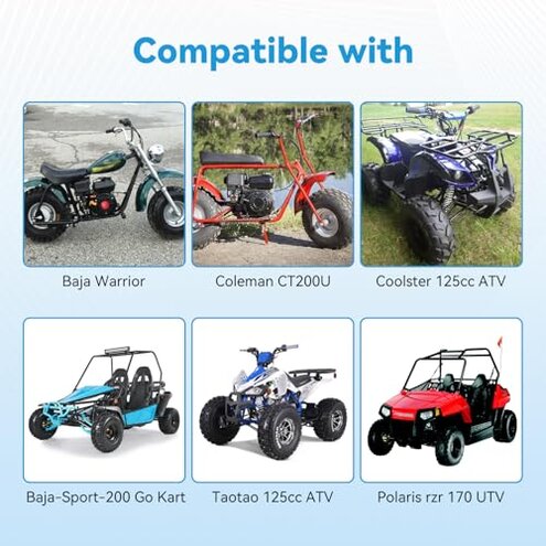 EOPOAYI 19x7-8 Tire 19x7x8 Street Tubeless Compatible with Coleman Mini Bike CT200U BT200X Baja Warrior MB165 MB200 Axis M200 Coolster 110cc 125cc ATV UTV Quad 4 Wheeler Go Kart Replacement Parts 4PR