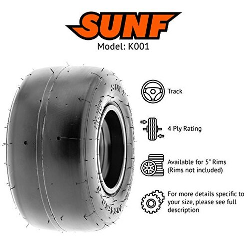 SunF 10x4.5.00-5 10x4.5.00x5 Race Go Kart Tire 4 PR K001 - SET of 4