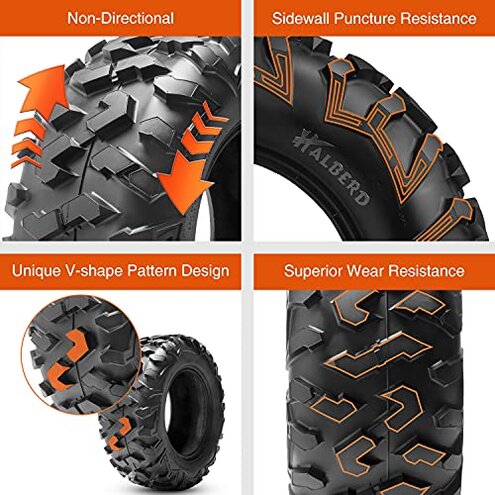 HALBERD 6PLY 23x11-10 ATV Tires, 6PR All Terrain 23x11x10 Trail Sand ATV UTV Off-Road Tires | 15mm Tread Depth(Pack of 1, Tubeless)