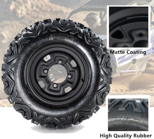 25x10-12 Atv Tires, 25x10x12 All Terrain ATV Tires for All Trail Tire, 25 10 12 Sand Off-Road Tire, 6PR, 4+3 Offset, 4x137 Bolt Pattern, 2 Pack