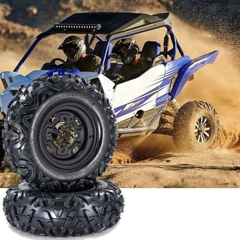 25x10-12 Atv Tires, 25x10x12 All Terrain ATV Tires for All Trail Tire, 25 10 12 Sand Off-Road Tire, 6PR, 4+3 Offset, 4x137 Bolt Pattern, 2 Pack