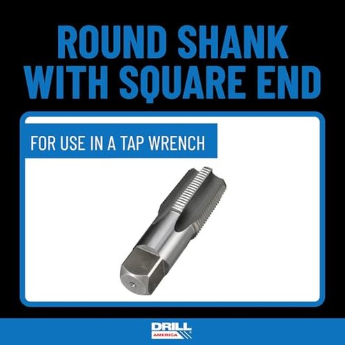 Drill America - DWTPT1/8-1SET 6 Piece NPT Pipe Tap, Carbon Steel, DWTPT Series Set, 1/8", 1/4", 3/8", 1/2", 3/4" and 1" in Wooden Case