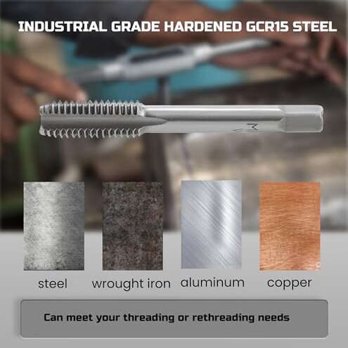 Anfrere 40pcs Metric Tap and Die Set, Metric Standard Rethreading Tool Kit, Coarse and Fine Threads for Cutting External and Internal Threads, Essential Repair Tool Kit with Thread Wrench