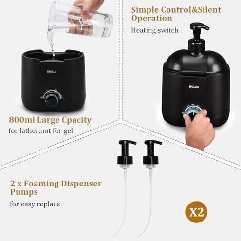 Lather Machine,BADALU Hot Lather Machine for Shaving 800ML Large Capacity Professional Lather Maker for Men Face Shaving,Electric Shaving Foam Machine for Salon Barber Shop Home Use With 2 Pumps