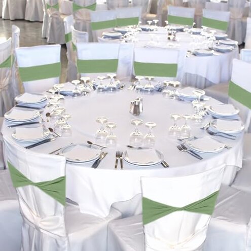 CHENGU 100 Pcs Spandex Chair Sashes Plain Bow Wedding Royal Chair Bands Without Buckle Birthday Decorations Elastic Ties Spandex Slider Sashes for Events Party Ceremony