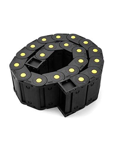 QWORK Plastic Nested Semi Open Cable Drag Chain, Flexible Enclosed Twist Chains, 4 Pack Wire Carrier Toughness Closed Chain for 3D Printer Parts CNC 3D Electrical Machines Router Mill, 25 x 77mm