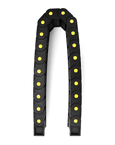 QWORK Plastic Nested Semi Open Cable Drag Chain, Flexible Enclosed Twist Chains, 4 Pack Wire Carrier Toughness Closed Chain for 3D Printer Parts CNC 3D Electrical Machines Router Mill, 25 x 77mm
