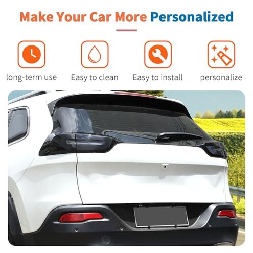 JeCar Smoked Tail Light Cover Trim Guards for 2014-2017 Jeep Cherokee 4pcs