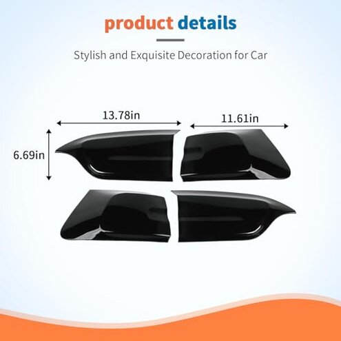 JeCar Smoked Tail Light Cover Trim Guards for 2014-2017 Jeep Cherokee 4pcs