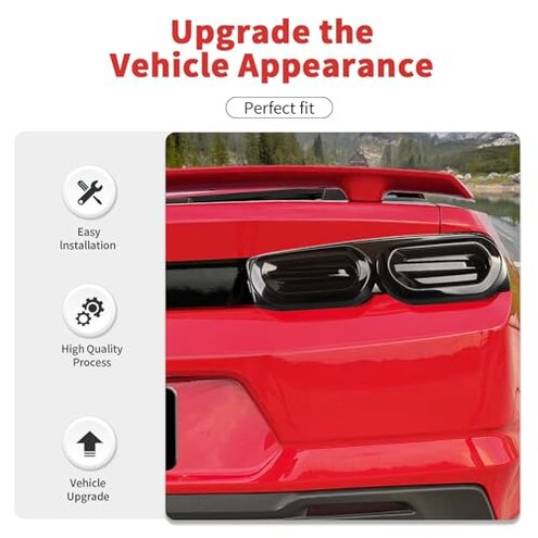SQQP Tail Light Taillight Rear Light Kit 2Pcs Compatible with 2019-2025 Chevry Camaro(Smoked Black)