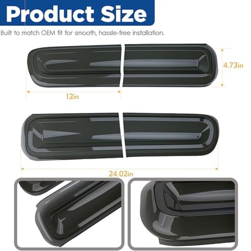 TRSCJXN for Challenger Smoked Tail Light Covers Rear Light Guards Exterior Accessories for Dodge Challenger 2015-2024 Taillight Covers Rear Guard Trim Kit Exterior Frame (Smoke Black 4Pcs)