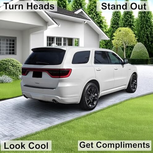 BOGAR TECH DESIGNS Tinted Taillight Third Brake Light Sidemarker Overlay Tint Compatible with Dodge Durango 2021-2025, Dark