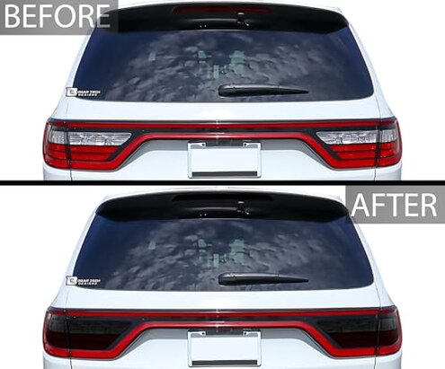 BOGAR TECH DESIGNS Tinted Taillight Third Brake Light Sidemarker Overlay Tint Compatible with Dodge Durango 2021-2025, Dark