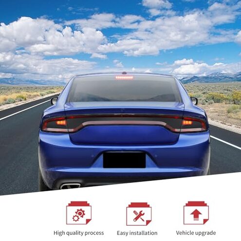 JeCar Tail Light Cover Smoked Tail Light Guard for 2015-2024 Dodge Charger Exterior Accessories