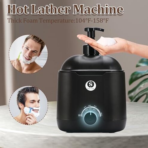 Hot Lather Machine SANGLE SOPFFY,Shaving Cream Warmer for Men -800ML Large Capacity Heated Shaving Cream Dispenser for Home Salon Barber Shop Spa With 2 Pumps,Christmas and Birthday Gift for Men