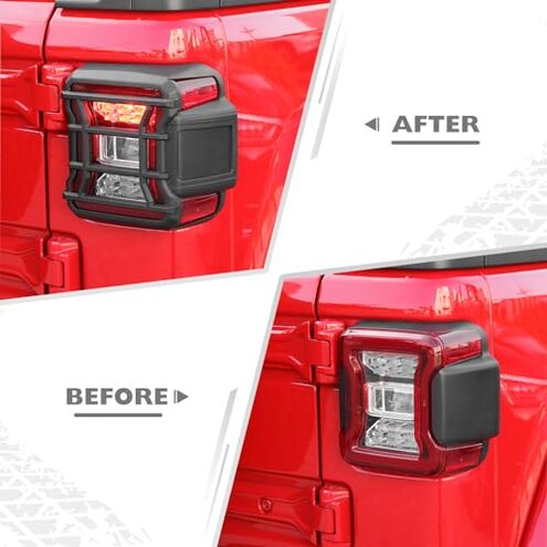 JeCar Tail Light Covers for Jeep Wrangler JL JLU 2018-2024 Black Taillight Guard Trim Accessories (Only fit LED Light)