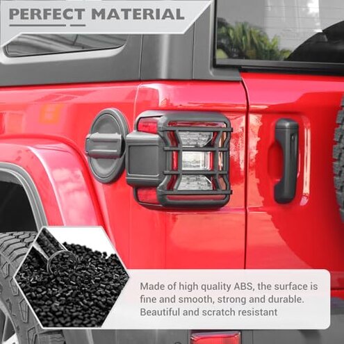 JeCar Tail Light Covers for Jeep Wrangler JL JLU 2018-2024 Black Taillight Guard Trim Accessories (Only fit LED Light)