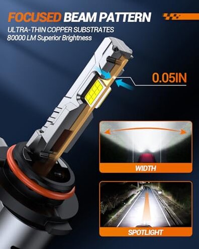 SEALIGHT S2S 9005/HB3 9006/HB4 Light Bulbs Combo, 100,000LM Super Brighter, 6500K Pure White 9005 9006 Fog Bulbs, 60K+ Hours Lifespan, 2-Pack for Headlight Eyebrows