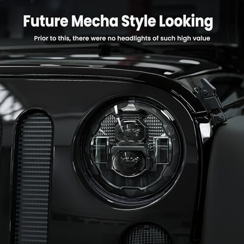 HWSTAR Pair New 1000% Bright Anti-glare 7 Inch Led Headlights Round Compatible with Jeep Wrangler JK JKU TJ LJ Chevy Ford GMC Dodge Mazda Nissan Mack VW etc DOT Approved H6024 Hi/Low Sealed Beam