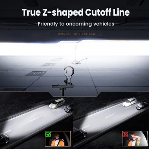 HWSTAR Pair New 1000% Bright Anti-glare 7 Inch Led Headlights Round Compatible with Jeep Wrangler JK JKU TJ LJ Chevy Ford GMC Dodge Mazda Nissan Mack VW etc DOT Approved H6024 Hi/Low Sealed Beam