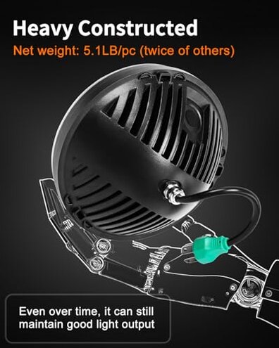 UNI-SHINE 2PCS 7-Inch LED Headlights - DOT Approved, Hi/Lo Beam, Compatible with Jeep Wrangler, Chevy, and Miata - Plug and Play