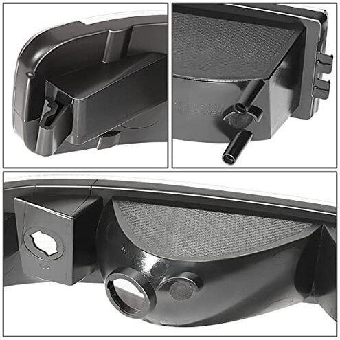 DNA MOTORING BL-CEGS03-BK-CL1 Pair of OE Style Front Bumper Parking/Turn Signal Lights Compatible with 03-14 Express Savana 1500/03-23 Express Savana 2500 3500, Black/Clear