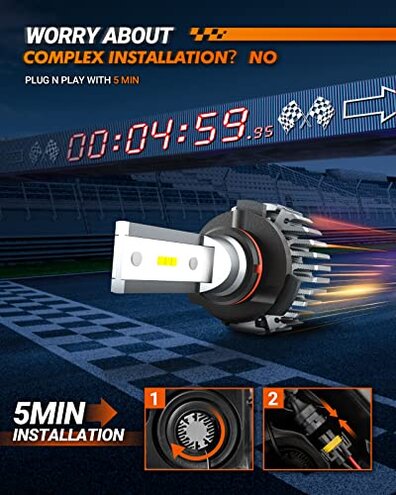 SEALIGHT 9005 Fog Lamps 32000LM High Power 8&times;Brighteness for ATVs & Powersports, 2025 Version 99% Compatibility, S1 Wireless 9005/HB3 IP67 10 Years Lifespan Plug and Play- Pack of 2