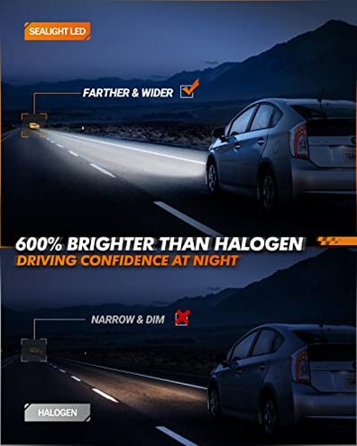 SEALIGHT 9005 Fog Lamps 32000LM High Power 8&times;Brighteness for ATVs & Powersports, 2025 Version 99% Compatibility, S1 Wireless 9005/HB3 IP67 10 Years Lifespan Plug and Play- Pack of 2