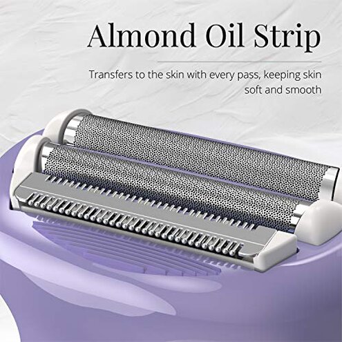 Remington Smooth & Silky Electric Shaver for Women, 4-Blade Smooth Glide Foil Shaver and Bikini Trimmer with Almond Oil Strip, Shave Wet or Dry