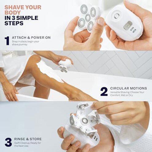 Freebird FlexSeries Electric Razor for Women - Silk Smooth Legs, Body Hair, & Pubic Shaver - for Private Area, Sensitive Skin, Bikini Trimmer