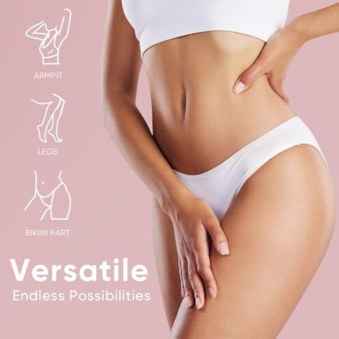 BAREWIZE Bikini Trimmer for Women, Pubic Hair Trimmer | Waterproof, USB-C Rechargeable, LED Light, Replaceable Blade | Electric Razors for Women, Electric Lady Shaver (Blush Pink)