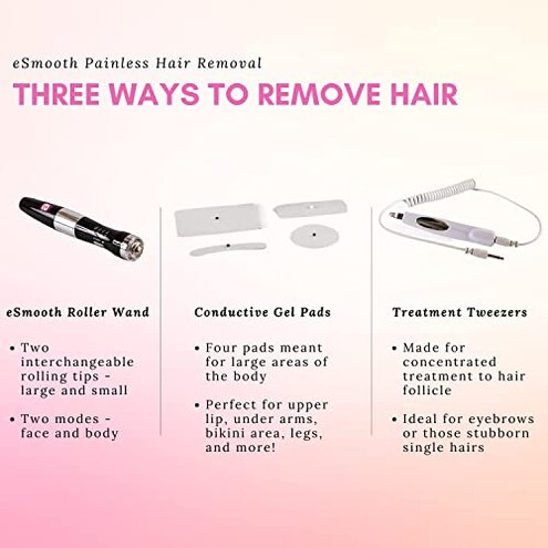 Verseo eSmooth Electrolysis Permanent Hair Removal Epilation Roller Pen Painless Hair Removal for Women Men Epilator Hair Remover Safe for All Skin Colors and Hair Colors No Pain No Scarring