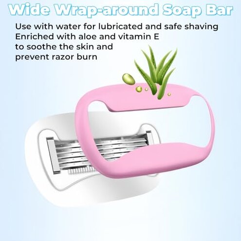 2024 New Women's Short Handle Razor with Five Blades, Can Remove Excess Body Hair From Arms, Legs, Underarms, Private Areas, Etc. Reusable, With Replaceable Razor Heads (H)