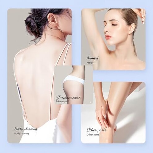 2024 New Women's Short Handle Razor with Five Blades, Can Remove Excess Body Hair From Arms, Legs, Underarms, Private Areas, Etc. Reusable, With Replaceable Razor Heads (H)