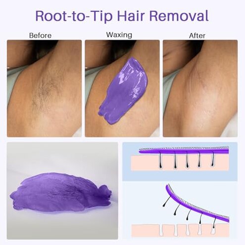 BLITZWAX Brazilian and Bikini Waxing Kit for Women, Hard Wax Warmer for Face, Legs and Body, At Home Hair Removal Kit, Beginner Friendly, Digital Fast Heating, 51 Wax Items