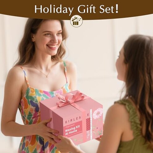 GIRLEARLE Premium Digital Waxing Kit for Women and Men, Wax Warmer Hair Removal at Home with Wax Beads & Silicone Pot, Target Different Types of Sensitive Skin Brazilian Bikini, Facial, Leg, Full body