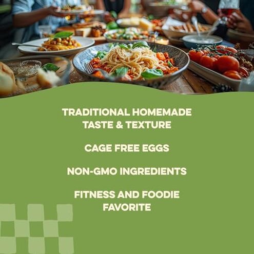 Al Dente Carba-Nada Egg Fettuccine - Lower Carb, High Protein Keto & Point-Based Diet-Friendly - Delicious and Versatile - Artisanal with Cage-Free Eggs, 10 Ounce Bags (Pack Of 6)