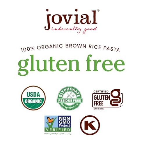 Jovial Organic Brown Rice Orzo Pasta - Gluten Free Whole Grain Orzo, Dairy Free, Made with 2 Ingredients, Non GMO, Artisan Crafted in Italy - 12 Oz (6 Pack)