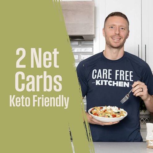 Care Free Kitchen Plain 3-Pack (8 oz. Bags) Rotini Keto Pasta Noodles, 20g High Protein, Low Carb 2g Net Carbs, 26g High Fiber